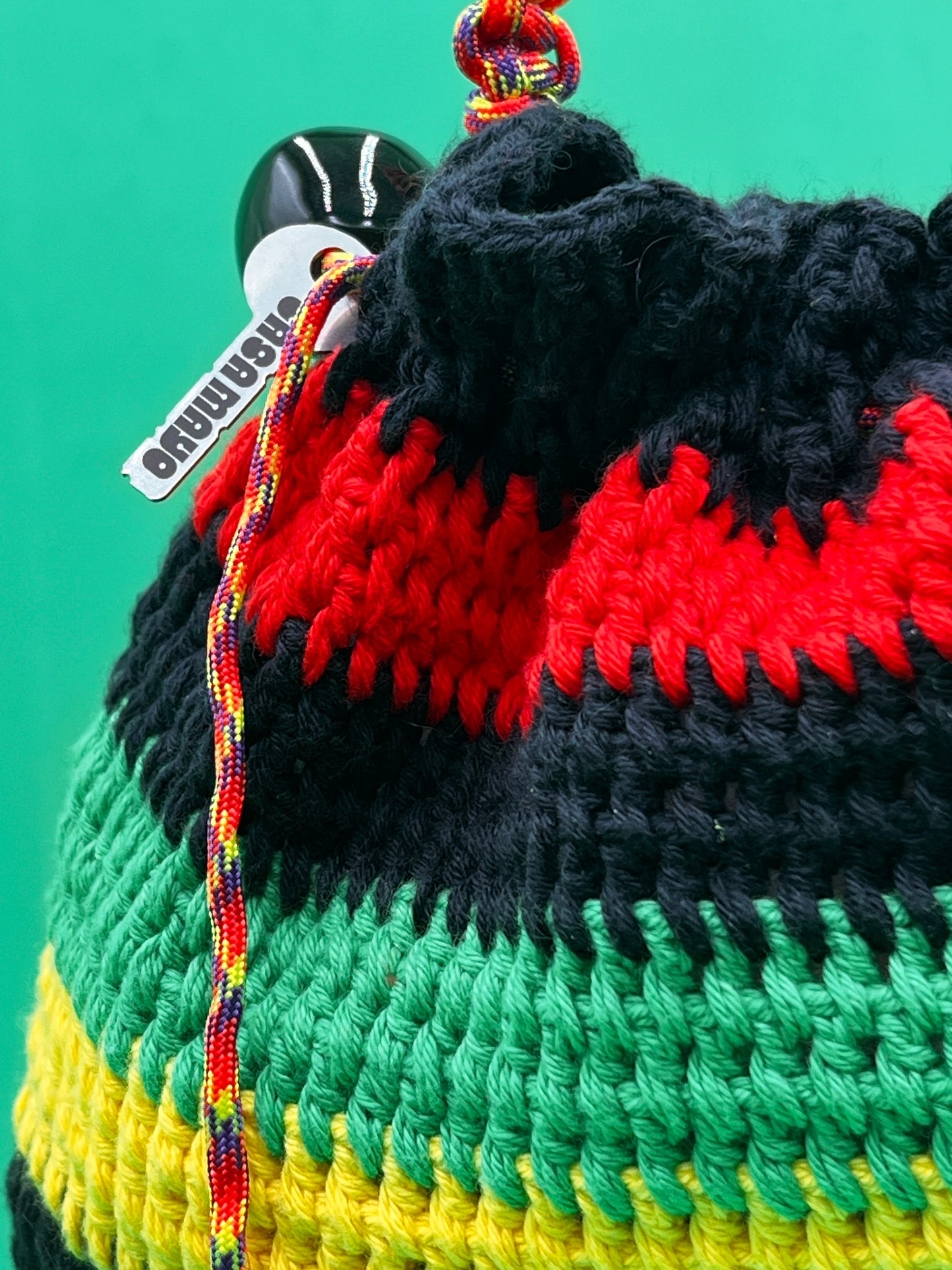 Bug Bag Black with Red, Green and Yellow Stripes