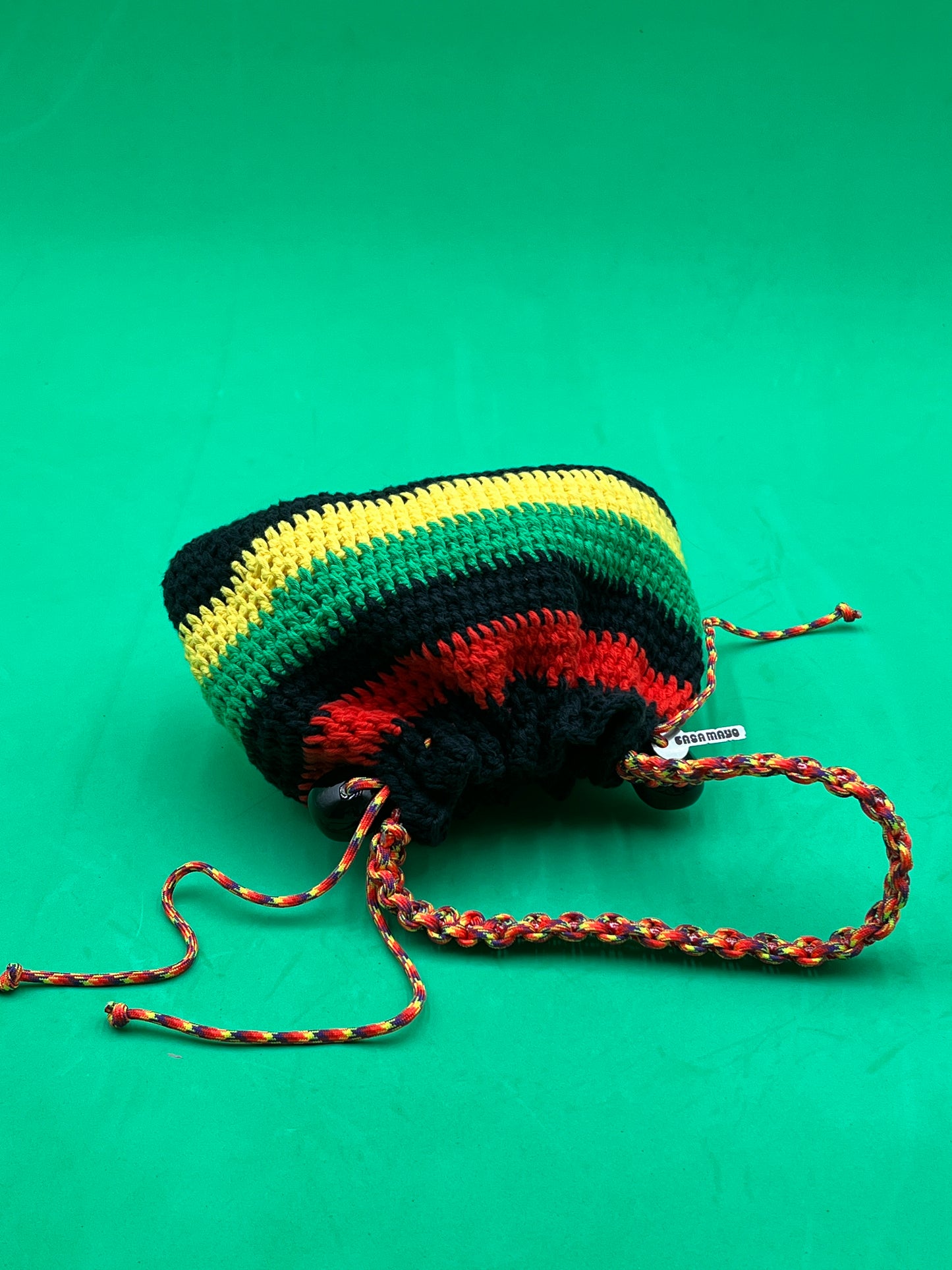 Bug Bag Black with Red, Green and Yellow Stripes