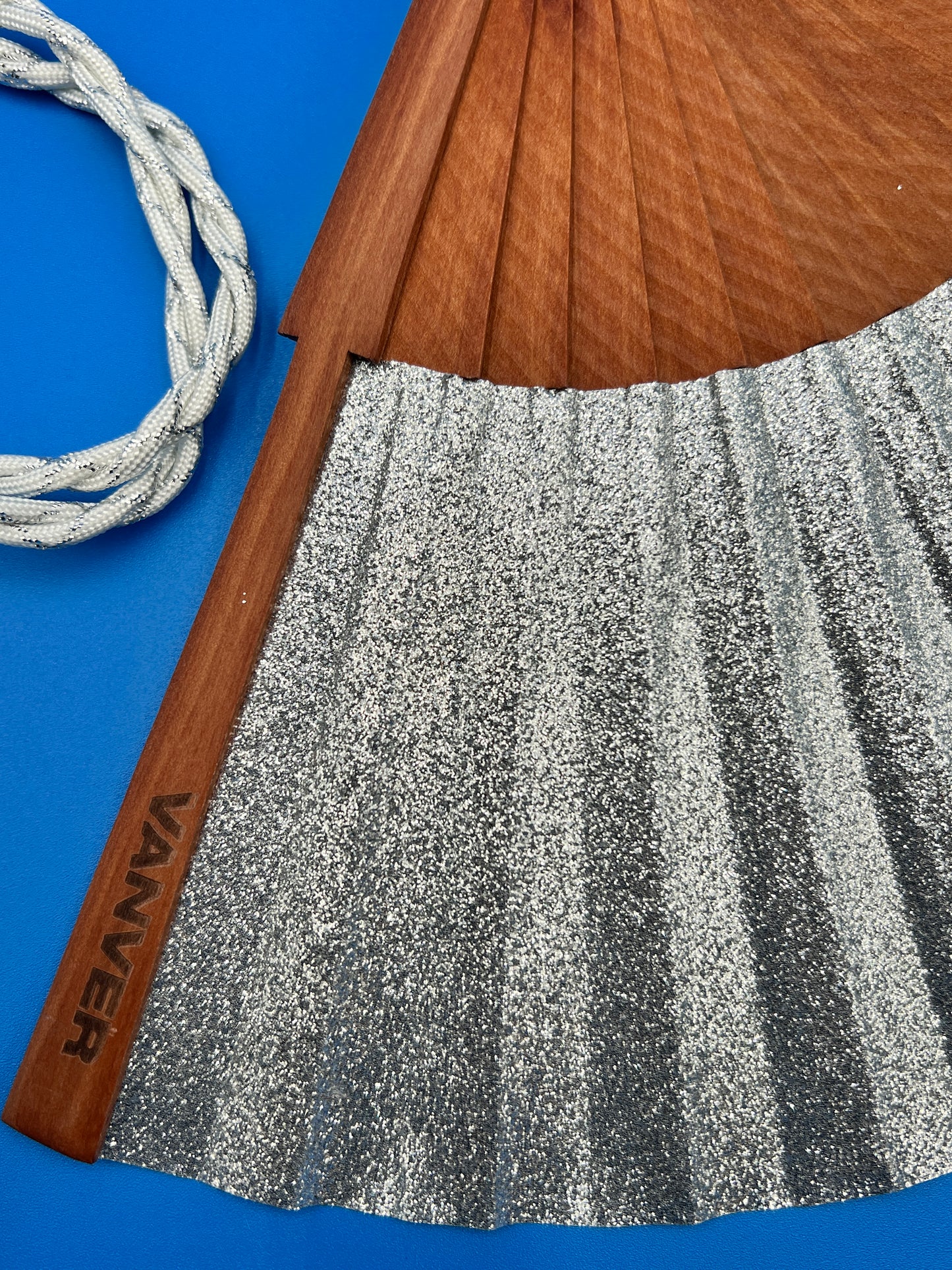 Abanico Silver Glitter with Strap