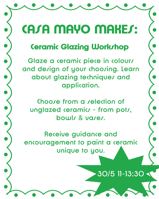 Ceramic Glazing Workshop 30/5