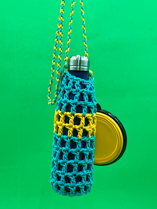 Water Porter Turquoise and Yellow with Water Dish
