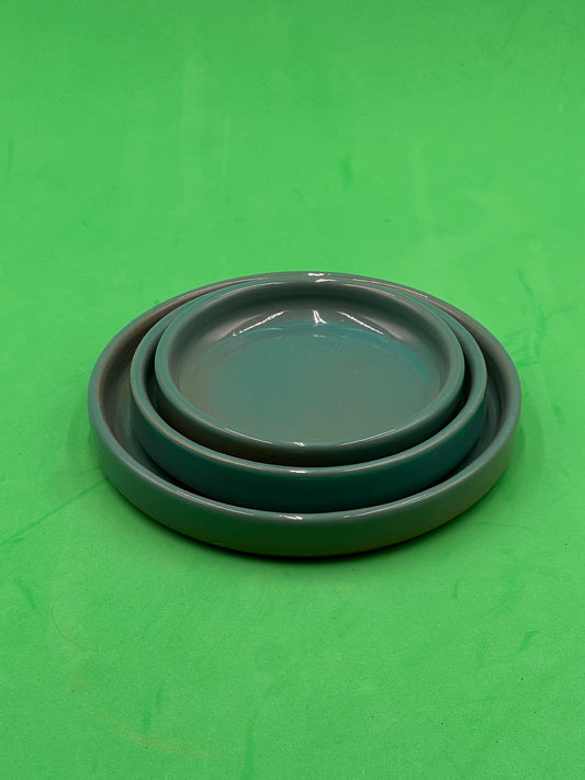 Nesting Tapas Plate Blue Glaze - Set of 3