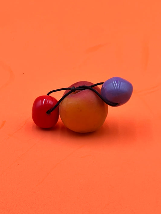 Beady Hair Bobble Purple and Red