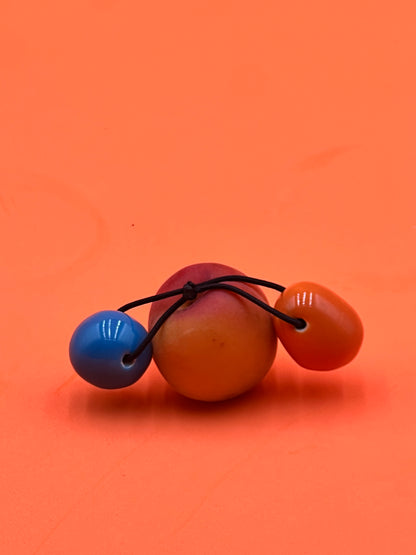 Beady Hair Bobble Blue and Orange