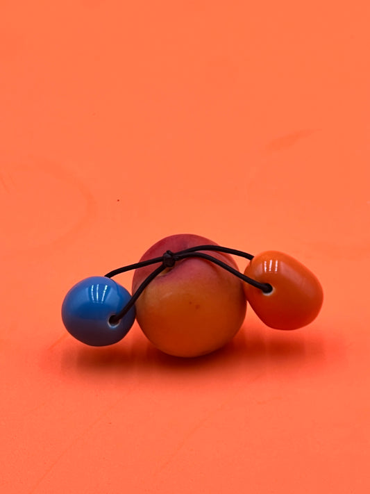 Beady Hair Bobble Blue and Orange
