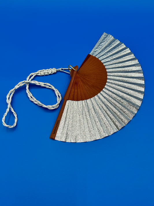 Abanico Silver Glitter with Strap
