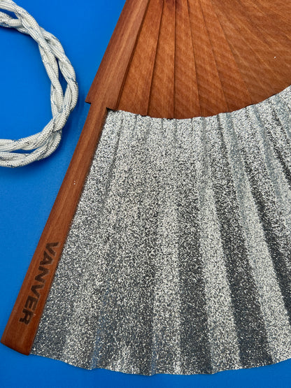 Abanico Silver Glitter with Strap